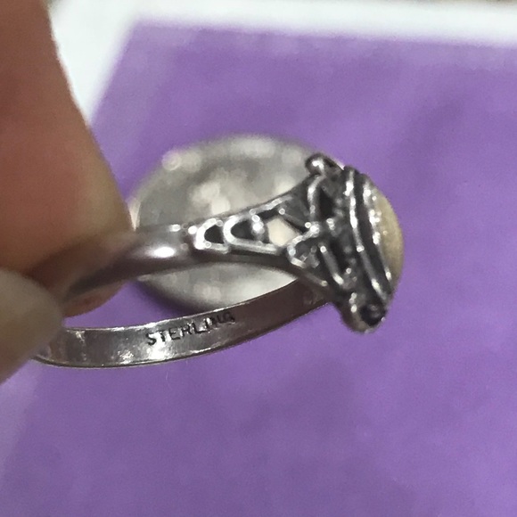 Vintage Mother of Pearl sterling silver ring - Picture 4 of 4